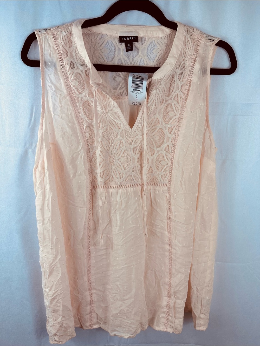 Torrid Ivory Lace Yoke Tank